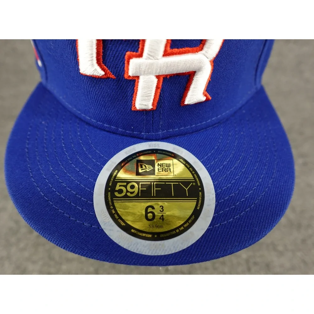 New Era 59FIFTY WBC Puerto Rico Hat Kids 6 3/4 Blue Excellent Fitted Cap